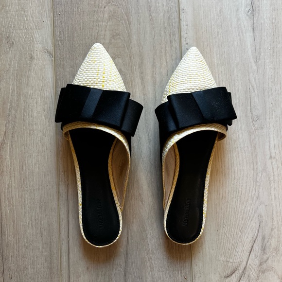 mara & mine Shoes - Mara&Mine Elegant‎ Black and Cream Women's Mules